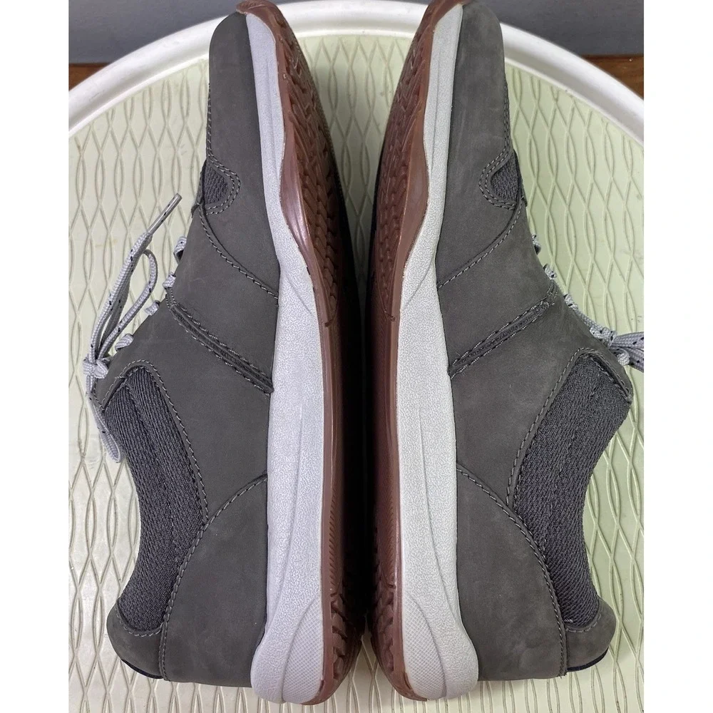Clarks Men's Leather Langton Race Sneakers Comfort shoes Gray Athleisure 9‎ M